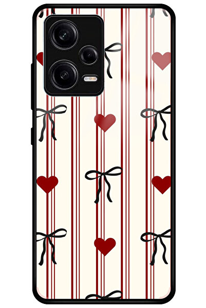 WANNA PROTECT جراب هاتف شاومي ريدمي نوت 12 برو 5G فاخر بنمط فيونكة قلب لامع م...