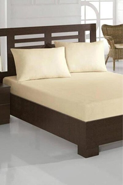 Çeyiz Diyarı Combed Cotton Double Size 180X200 cm Fitted Sheet Cream