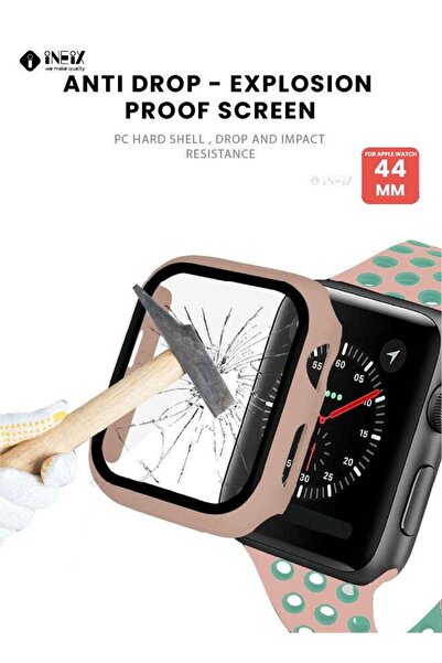 ineix Silicone Sport Replacement Strap With Screen Protector And Case For Apple Watch 44 mm