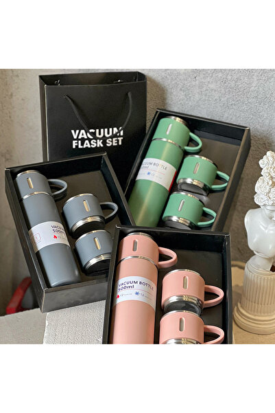 high vacum 500ml stainless steel thermos with 3 cups