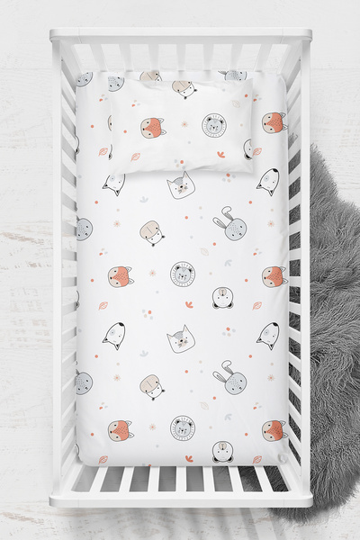 Wheeppo 100% Cotton Ranforce Fitted Sheet Set - Safari Park Bed 70X130 and 80X130 35X45