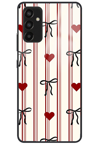 WANNA PROTECT غطاء هاتف سامسونج جالاكسي A26 فاخر بنمط قلب وفيونكة لامع مع حما...