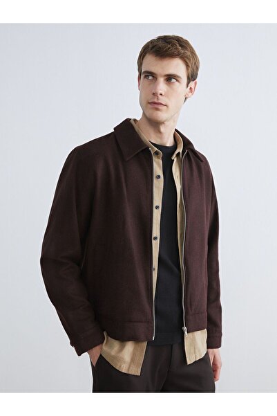 LC Waikiki LCW Vision Standard Shape Shirt Collar Men's Stamp Coat