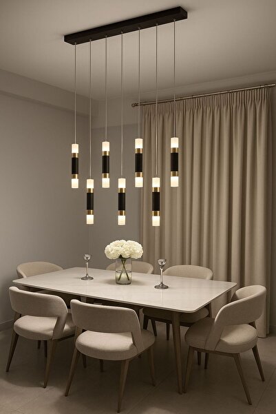 Mikro Aydınlatma Samsung Ledli modern salon yatak odası yemek masası mutfak ofis 7'li sarkıt aydınlatma günışığı