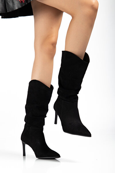 MARSEDO Women's Pointed Toe Thin Heel Bellows Casual Boots Nata