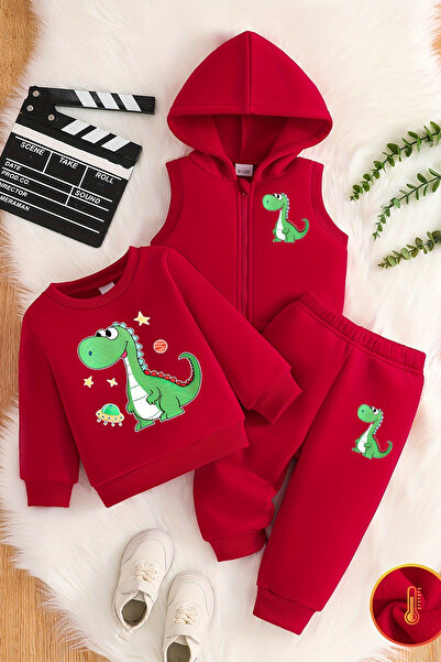 ADABEBEK Premium Dinosaur Printed Vest Set 3-Piece Bottom and Top Baby Set 24750