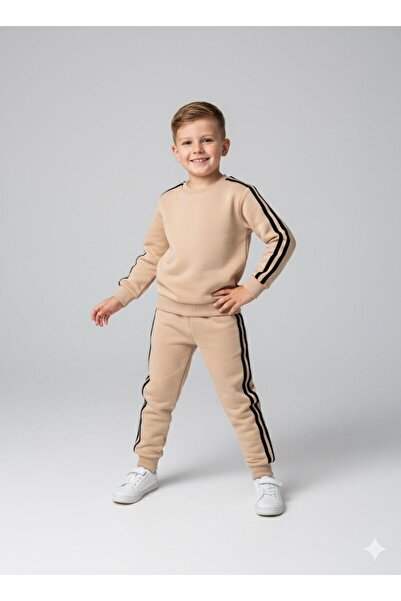 lorio kids Men's Cocuk Sweatshirt Three Threads Shar Fleece-Lined Ri̇t Detail Comfortable Fit