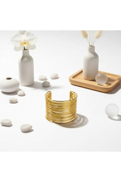 YUSSO ACCESSSORY Kadın Gold Çelik Tel Kelepçe 316L