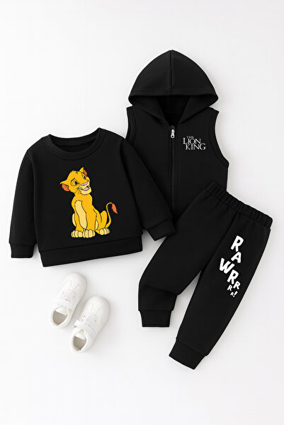 ADABEBEK Premium Style the Lion King Vest Set 3-Piece Bottom and Top Baby Set 24613