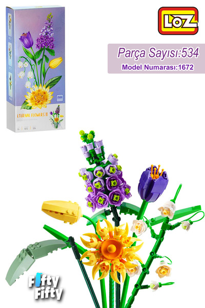 Loz Decorative and Collectible Flower Bouquet 534 Pieces Flower Model Building Kit Fflz-1672