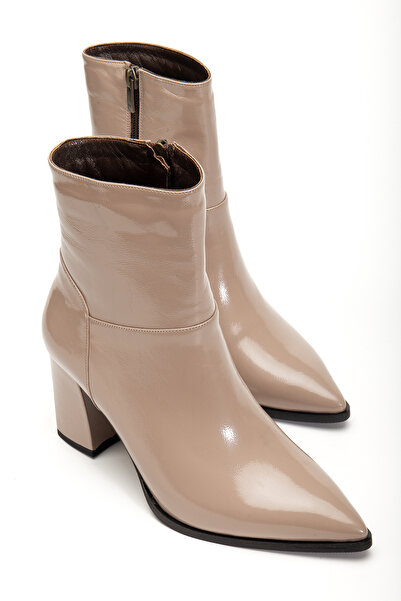 Pier Vino Mink Leather Genuine Leather Boots Pointed Toe Thick Heel Comfortable Sole with Fuspet