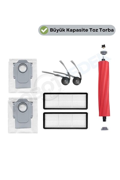 robotyedek فرشاة روبوروك كيو ريفو إل الرئيسية، فلتر هيبا، فرشاة جانبية، كيس غ...