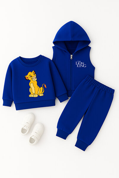 ADABEBEK Premium Tarz Printed Vest Set 3-Piece Bottom and Top Baby Set 24022