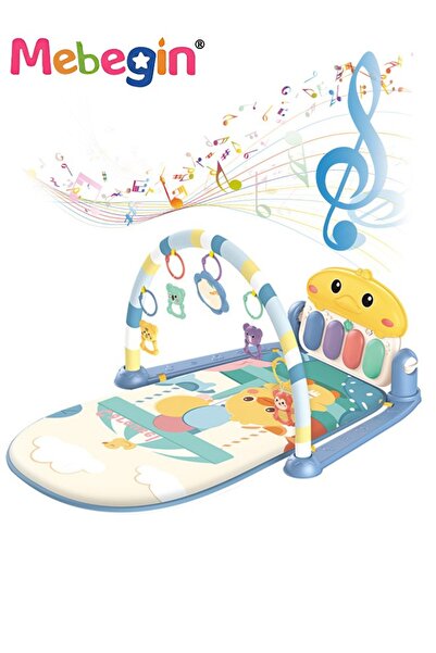 MEBEGIN سجادة لعب للأطفال مع 5 ألعاب حسية ولوحة بيانو، سجادة صالة ألعاب بيانو...