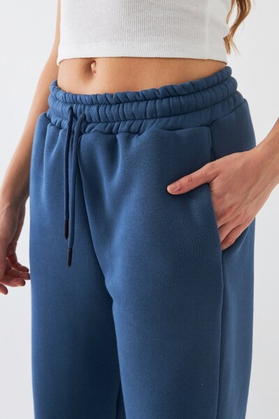 GIA - ART Oversize Unisex Sweatpants Marine – 3-Thread Ribbed, Elasticated Waistband, Pockets, Relaxed Fit