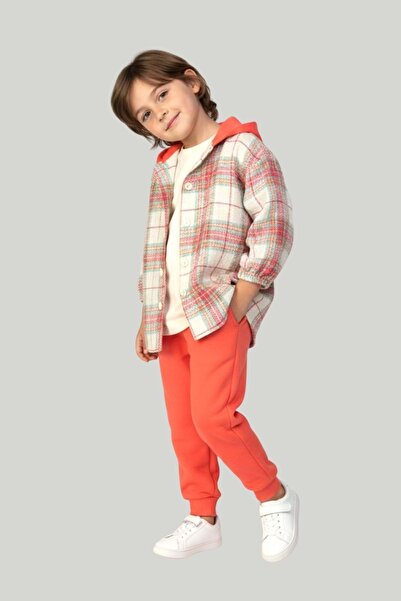 ww waka waka kids store Children's Unisex Hooded Lumberjack Shirt 3-Piece Set