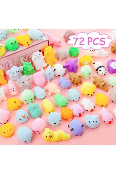 Beauenty 72 Pcs Kawaii Mochi Squishy Toys (Animals)