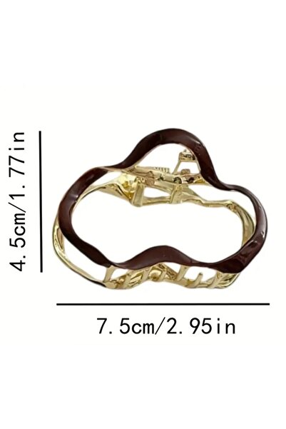 TREND Dark Brown & Gold Metal Cloud Model Latch Buckle - New Season Fashion Accessory