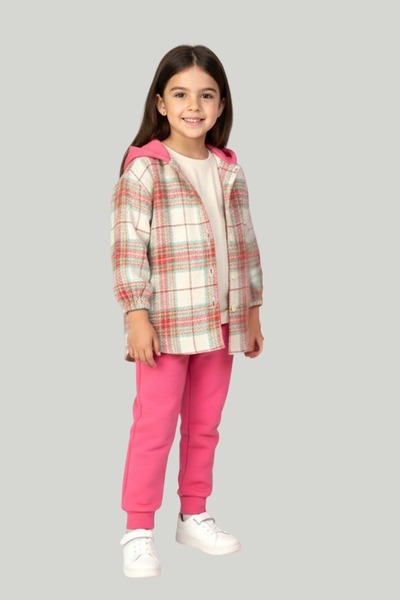 ww waka waka kids store Children's Unisex Hooded Lumberjack Shirt 3-Piece Set