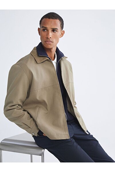 LC Waikiki Lcw Vision Beige Comfortable Fit Velvet Collar Men's Jacket