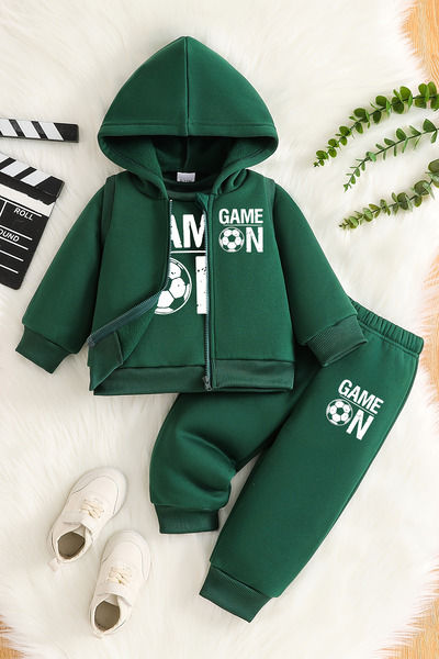 ADABEBEK Premium Football Player Printed Vest Set 3-Piece Bottom Top Baby Set 24751