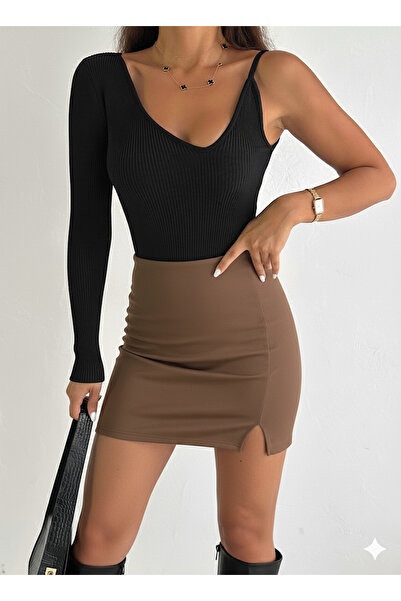 YUSUF CAN KARATAŞ KARATAŞ GİYİM ΓΥΝΑΙΚΕΙΑ ΦΟΥΣΤΑ ΜΙΝΙ ΜΕΓΕΘΟΣ ΜΕ ΣΚΙΣΜΑ ΜΠΡΟΣΤΑ ΑΠΟ ΥΦΑΣΜΑ ΣΟΥΕΤ ΧΡΩΜΑ ΤΑΝΙΑΣ ΜΕΓΕΘΟΣ 45 εκ. 1924