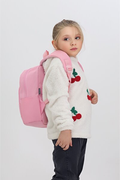 Probag Pink Kindergarten Nursery Bag with Cute Cat Figure 4 Compartments Girls' Backpack