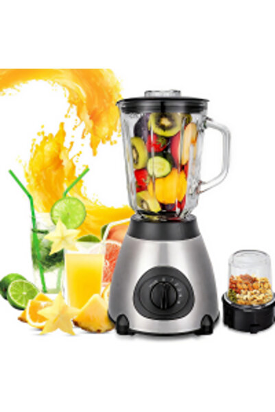 OEM Blender electric 2 în 1 cu râșniță | 1,5 l | 2200 W | 5 viteze + pulsații | Lame din oțel inoxidabil