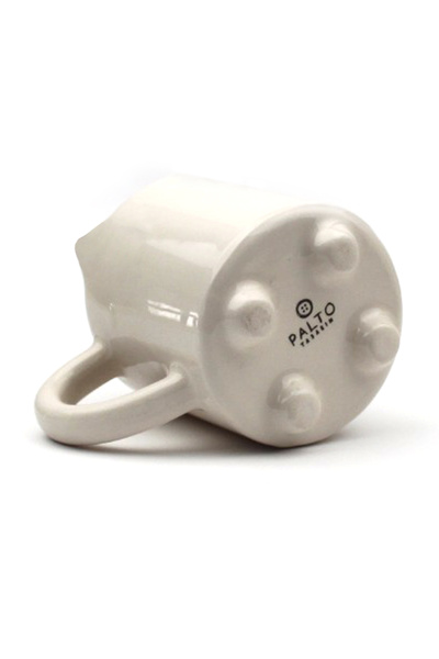 PALTO TASARIM Meow 15 Handmade 3D Cream Glossy Mug - Handmade Ceramic Mug