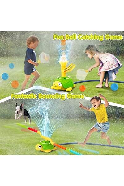 Beauenty 4-in-1 Turtle Water Sprinkler for Kids – Outdoor Splash & Toss Games (4-in-1)