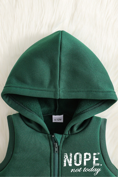 ADABEBEK Premium Nope Not Today Printed Vest Set 3-Piece Bottom and Top Baby Set 24747