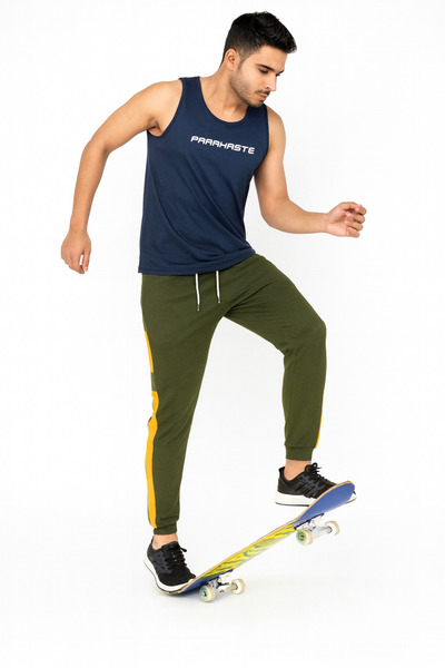 STITCH by MH Men's Side Stripe Box Cotton Trousers.