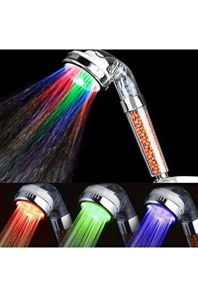 Go İthalat Led Işıklı Su Tasarruflu Banyo Duş Başlığı