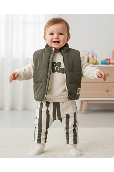 Egelite Baby Boy 6-9-12-18-24 Months Vest Set Stylish Combinations, 3-Piece Inflatable Vest Set Bottom-Top Baby Set