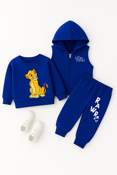 ADABEBEK Premium Style the Lion King Vest Set 3-Piece Bottom and Top Baby Set 24613