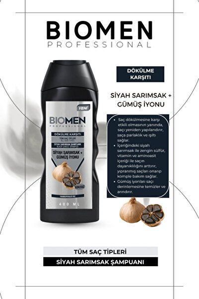 Biomen Professional Dökülme Karşıtı Siyah Sarımsak Şampuan 400 ml