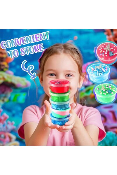 Beauenty Mermaid Slime Kit DIY Slime Making Kit for Kids (Style 1)