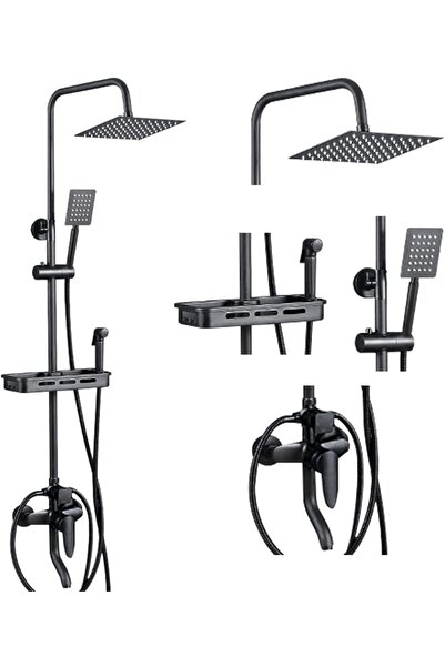 fulina Shower Set ,Shower Kit 8-Inch Shower Head with Handheld Including Rough-in Valve Body,Storage rack