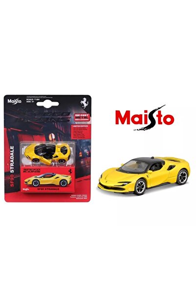 Maisto 1:64 Ferrari Sf90 Stradale Speed Icons Yellow – Metal Body Collectible Car