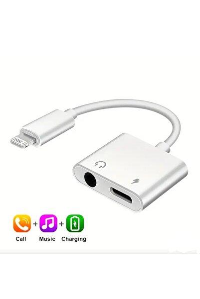 Global E-Kervan iphone Lightning To 3.5mm Kulaklık Adaptörü 2'si 1 Arada Ses ...