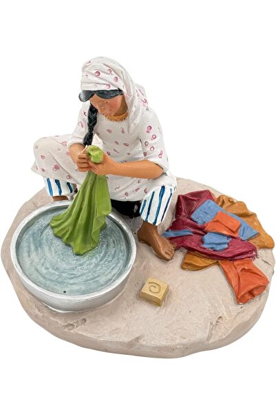 B&D Decorative Statue - Traditional Washing Scene, Hand-Painted Polyresin Antique Home Decor