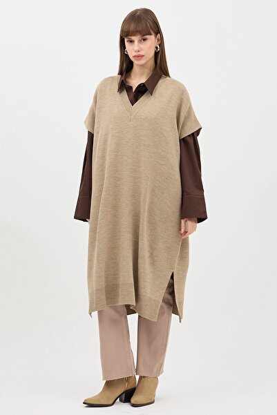 QANU Πουλόβερ Poncho Mink