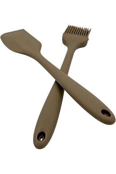 B&D banddtools 2-piece Silicone Basting & Baking Set (Oil Brush and Spatula) - Dark Gray