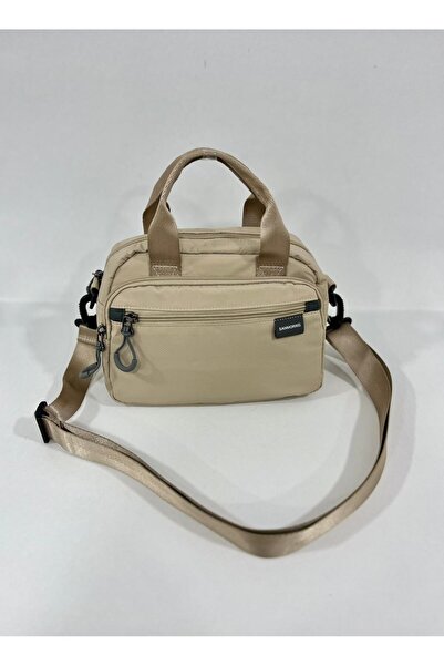 Sanmorris Sn 6014 Women's Shoulder Bag Handbag Water Resistant Parshut Fabric Beige
