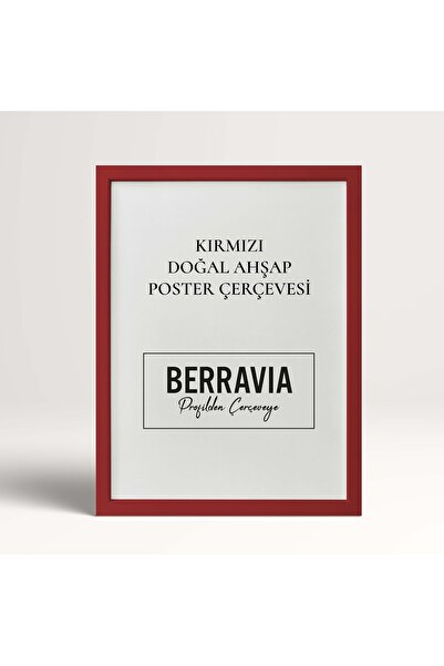 BERRAVIA Tablo, Poster, Resim Çerçevesi Ahşap Çerçeve - KIRMIZI
