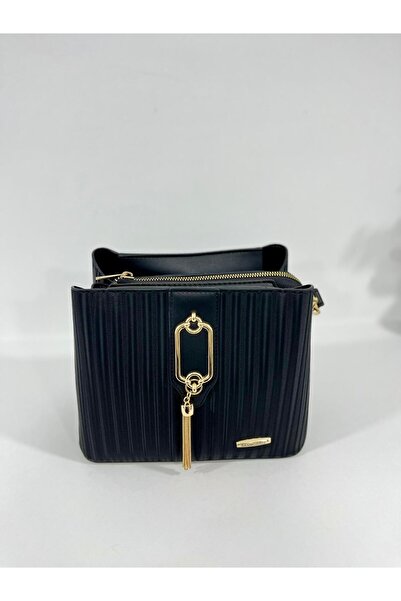 Sanmorris Sn 1438 Women's Shoulder Bag Handbag Arm Bag Daily Striped Black