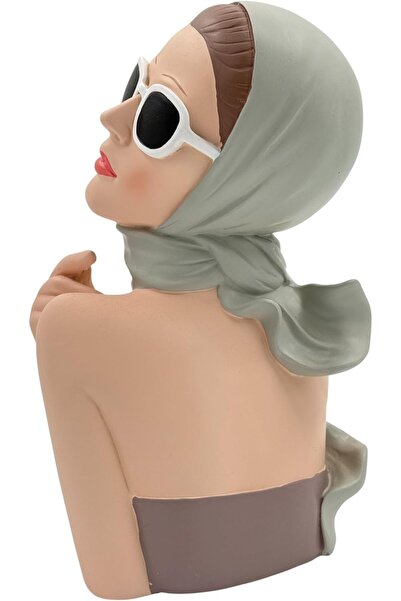 B&D banddtools Modern Decorative Polyresin Bust Statue with Sunglasses, 12×15×10 cm, White & Gray