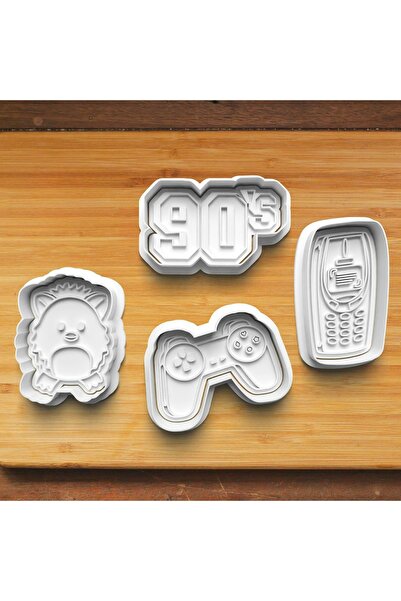 Hobist مجموعة من 4 قوالب لصنع الكعك والعجين من التسعينيات