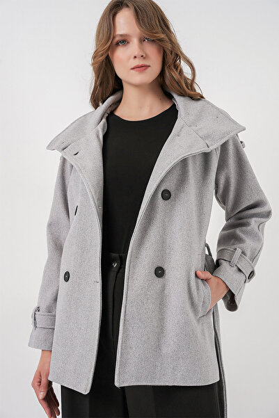 Bigdart Women's Belted Cashmere Coat 9162 - A.Grey