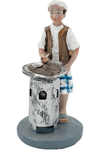 B&D Décor Traditional Handcrafted Ceramic Figurine, Vintage Cook with Stove, Decorative Collectible